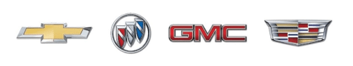 Chevrolet, Buick, GMC, and Cadillac logos, showcasing popular American automotive brands.