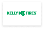 Kelly Tires logo with green text and emblem on a white background.