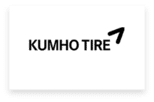 Kumho Tire logo with bold black text and a black arrow design.