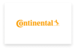 Continental logo featuring yellow text and a stylized horse on a white background.