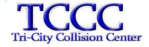 TCCC logo with text "Tri-City Collision Center" in blue, representing an auto repair service.